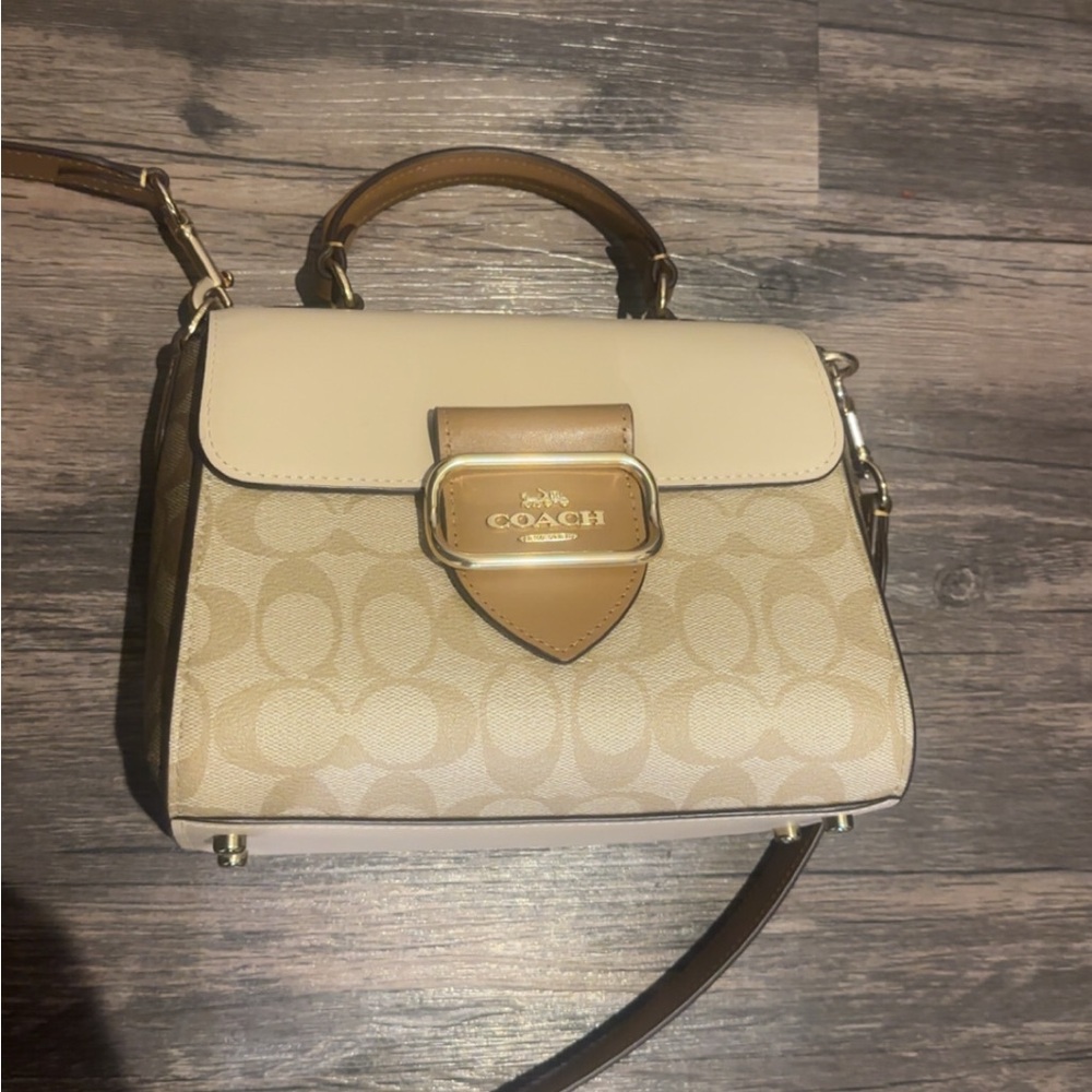 Coach  Morgan Top Handle Satchel #Cream #Tan #Brown